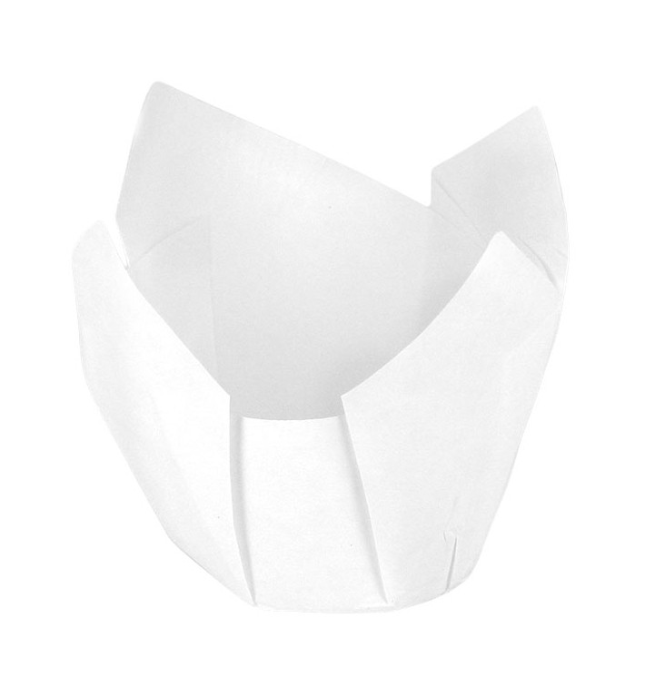 Caissette Muffin Tulipe Ø50x42/72 mm Blanche (2160 Utés) Caissette Muffin Tulipe Ø50x42/72 mm Blanche (2160 Utés)