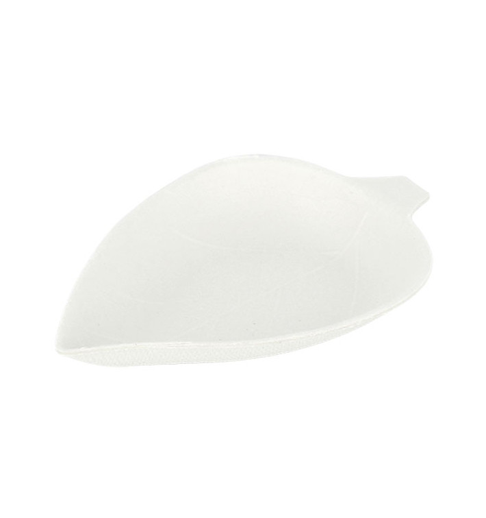 Mini Assiette Canne à Sucre Feuille Blanc 9x6cm (50 Utés) Mini Assiette Canne à Sucre Feuille Blanc 9x6cm (50 Utés)