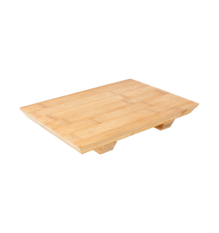 Base en Bambou Naturel Pour Sushi 20,5x15x3cm (1 Uté)