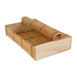 Boîte en Bambou Sushi 23x13x4,5cm (24 Uté.)