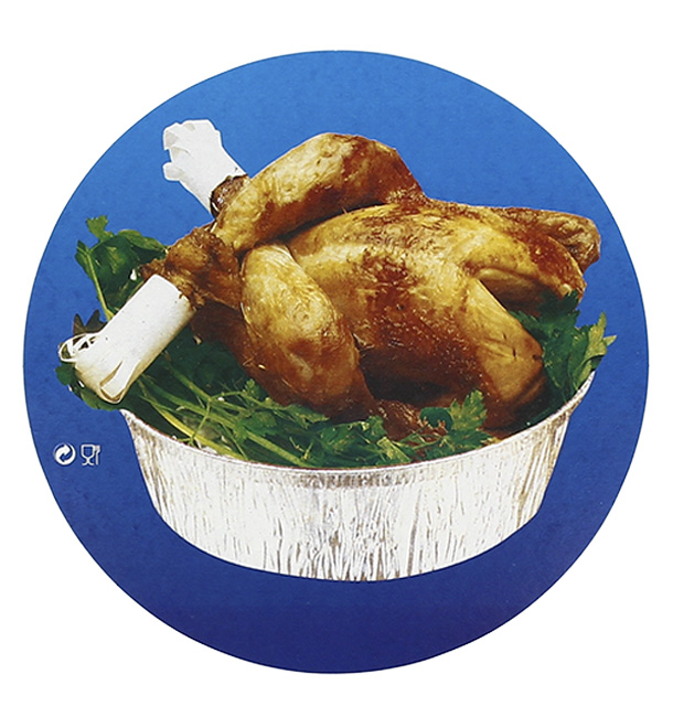 Couvercle Carton Récipient Rond poulet 935 et 1400 ml (125 Unités)