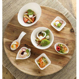 Mini Assiette Canne à Sucre Carrée Blanc 6,5x6,5cm (50 Utés)