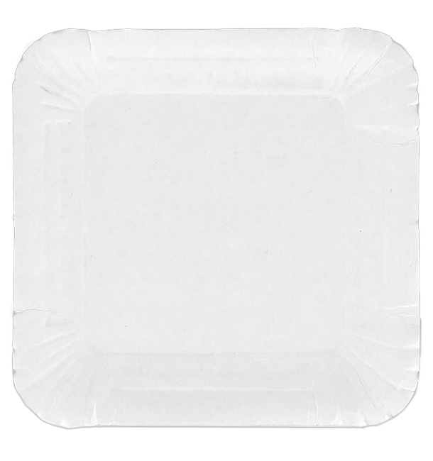 Plat carré en Carton Blanc 13x13 cm (1200 Utés)