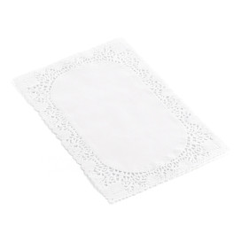 Dentelle en papier Rectangulaire Blanc 14x24cm (2000 Unités)