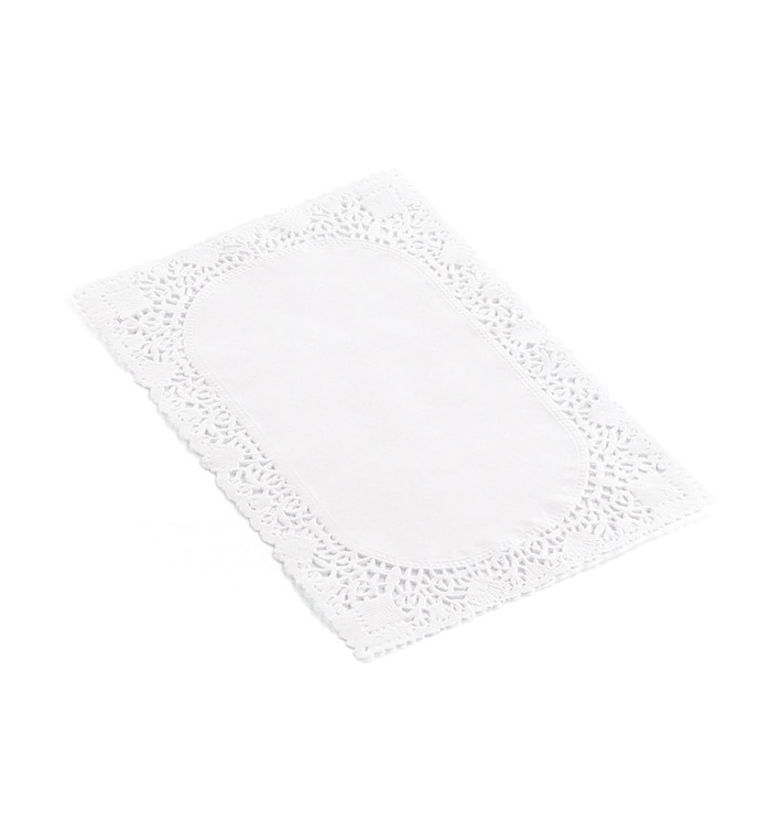 Dentelle en papier Rectangulaire Blanc 20x30cm (2000 Unités)