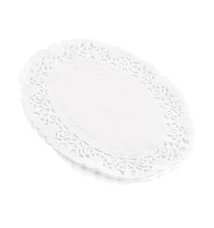 Dentelle en papier Blanc Ovale 22x32cm (250 Unités) Dentelle en papier Blanc Ovale 22x32cm (250 Unités)