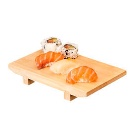 Base en Bambou Naturel Pour Sushi 20,5x15x3cm (1 Uté)