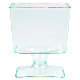Verre à Pied Plastique Carré Vert Transp. 60 ml (12 Utés)