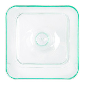 Verre à Pied Plastique Carré Vert Transp. 60 ml (12 Utés)