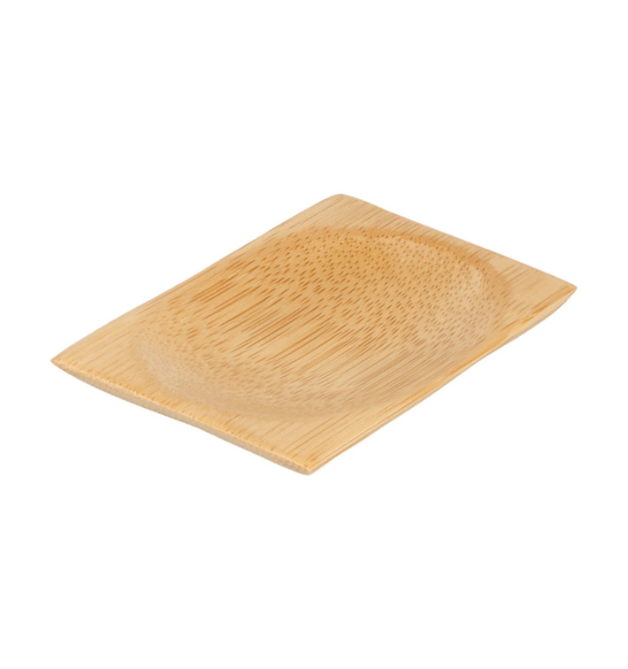 Plat Dégustation en Bambou 6x8cm (50 Utés) Plat Dégustation en Bambou 6x8cm (50 Utés)