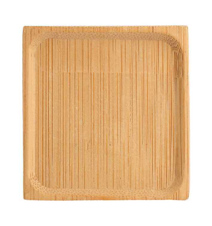 Plat Dégustation en Bambou Carré 6x6cm (24 Utés)