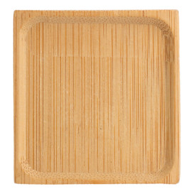 Plat Dégustation en Bambou Carré 6x6cm (1200 Utés)