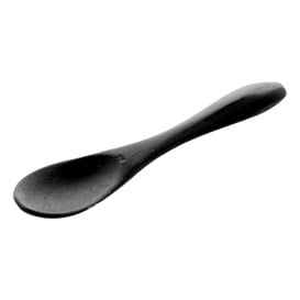 Petite Cuillère en Bambou Dégustation Noir 9cm (50 Unités)