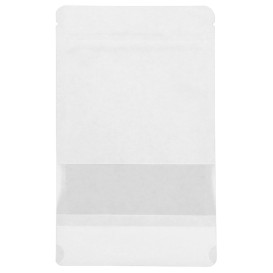 Sac DoyPack avec fermeture et fenêtre Blanc 25+12x35cm (50 Utés)