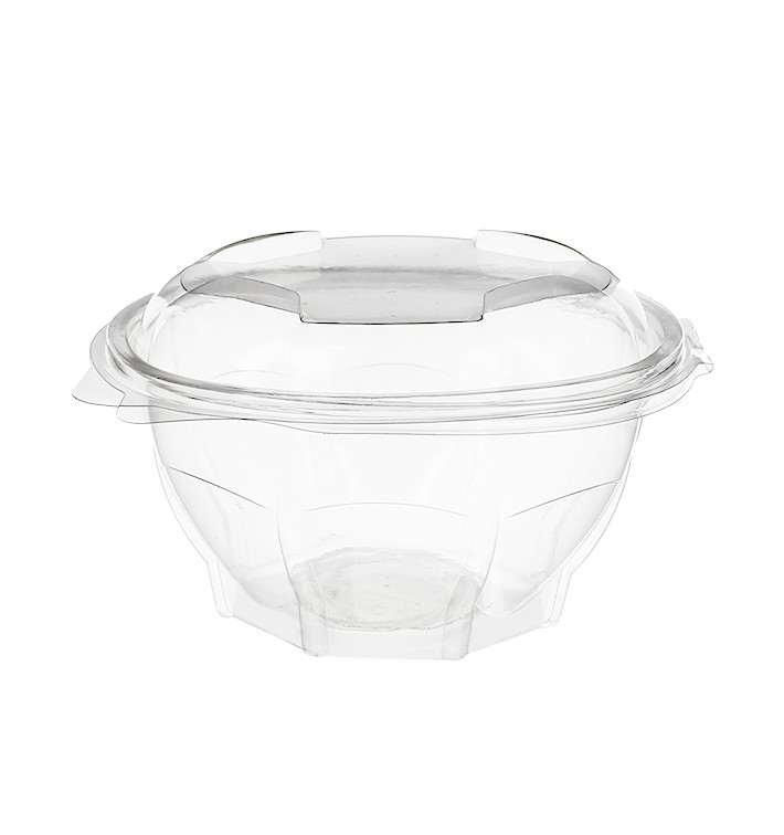 Saladier Rond avec charnière PLA 750ml (50 Utés) Saladier Rond avec charnière PLA 750ml (50 Utés)