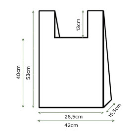 Sac à Bretelles 70% Recyclé Jaune 42x53cm 50µm (1.000 Utés)