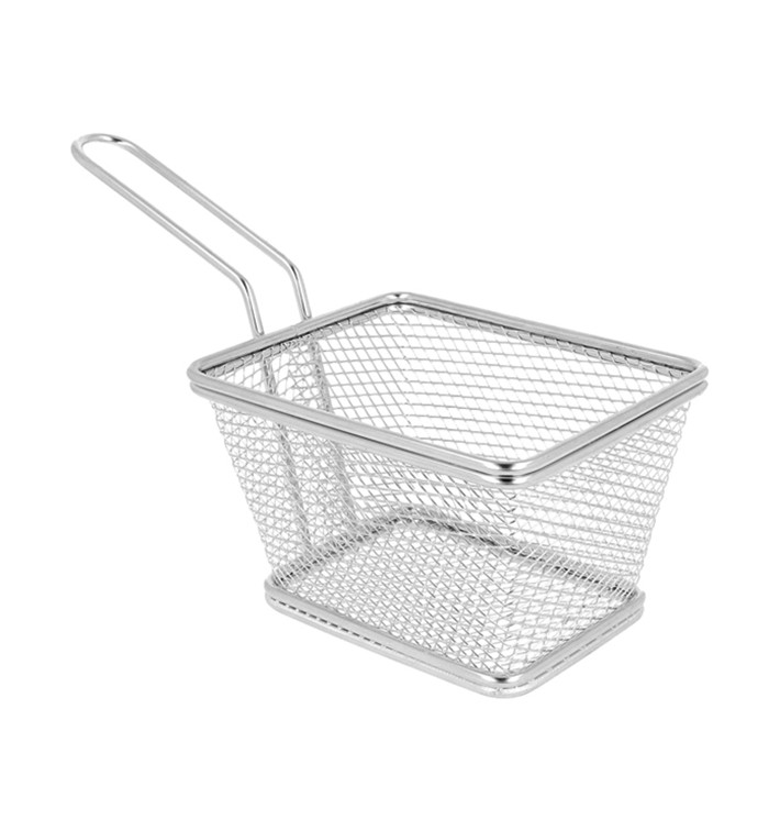 Mini friteuse de Présentation en Acier 10x10x7,5cm(6 Unités) Mini friteuse de Présentation en Acier 10x10x7,5cm(6 Unités)