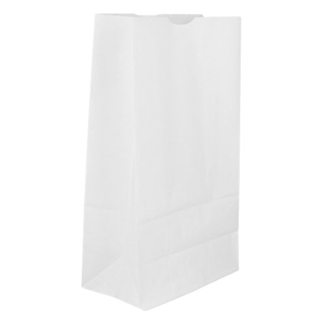 Sac en papier Kraft Blanc sans anses 50g/m² 15+9x28cm (1.000 Unités)