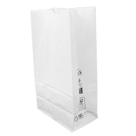 Sac en papier Kraft Blanc sans anses 50g/m² 15+9x28cm (1.000 Unités)