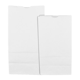 Sac en papier Kraft Blanc sans anses 50g/m² 15+9x28cm (1.000 Unités)