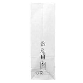 Sac en papier Kraft Blanc sans anses 50g/m² 15+9x28cm (1.000 Unités)