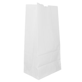 Sac en papier Kraft Blanc sans anses 60g/m² 18+11x34cm (25 Utés)