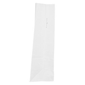 Sac en papier Kraft Blanc sans anses 50g/m² 12+8x24cm (25 Unités)