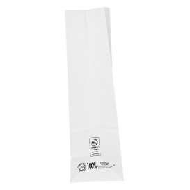 Sac en papier Kraft Blanc sans anses 50g/m² 12+8x24cm (25 Unités)