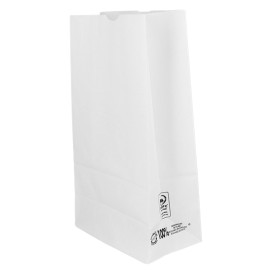 Sac en papier Kraft Blanc sans anses 50g/m² 12+8x24cm (25 Unités)