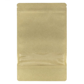 Sac DoyPack Kraft avec fermeture et fenêtre 16+8x26cm (1000 Utés)