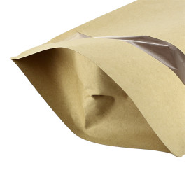 Sac DoyPack Kraft avec fermeture et fenêtre 16+8x26cm (1000 Utés)