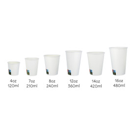 Gobelet Carton Blanc ECO 8 Oz/240ml Ø8cm (1.000 Utés)
