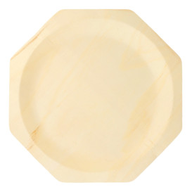 Assiette en Bois Octogonal 260mm (50 Unités)