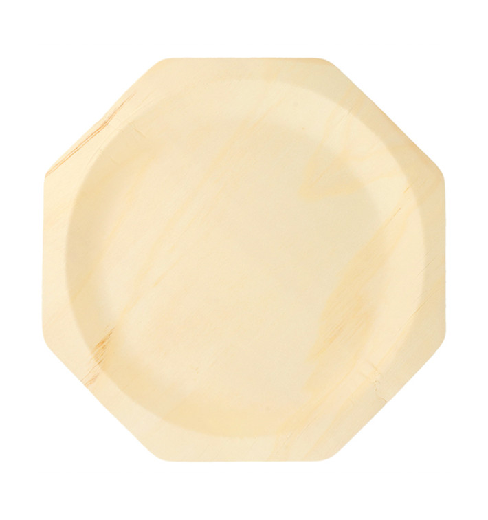 Assiette en Bois Octogonal 260mm (200 Unités) Assiette en Bois Octogonal 260mm (200 Unités)
