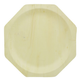 Assiette en Bois Octogonal 260mm (200 Unités)