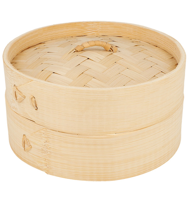 Vaporera de Bambú con Tapa Ø15x8cm (1 Ud)