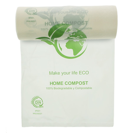 Rouleau de sacs plastique Bio Home Compost 25x37 cm 12,5µm (500 Utés)