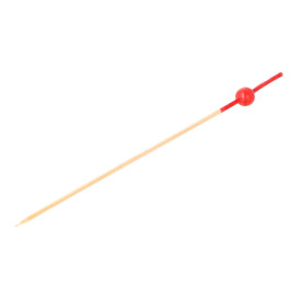 Pique en Bambou décoré boule rouge 120mm (100 Utés)