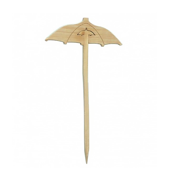Pique en Bambou Décoré Parasol 90mm (10000 Unités) Pique en Bambou Décoré Parasol 90mm (10000 Unités)