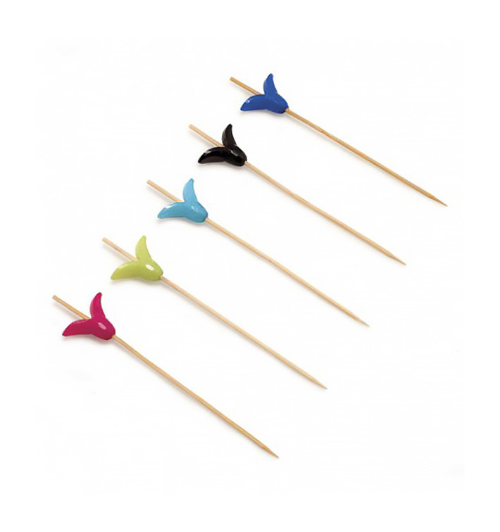 Pique en Bambou Décoré Lys 90mm (100 Unités)