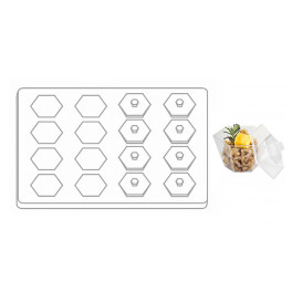 Kit Plateau et Couvercle + Support et 16 Bols Hexagonaux (12 Kits)