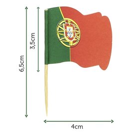 Pique en Bois Drapeau "Portugal" 65mm (144 Unités)