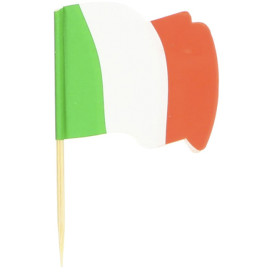 Pique en Bois Drapeau "Italie" 65mm (144 Unités)