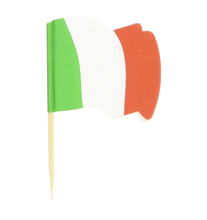 Pique en Bois Drapeau "Italie" 65mm (144 Unités) Pique en Bois Drapeau "Italie" 65mm (144 Unités)