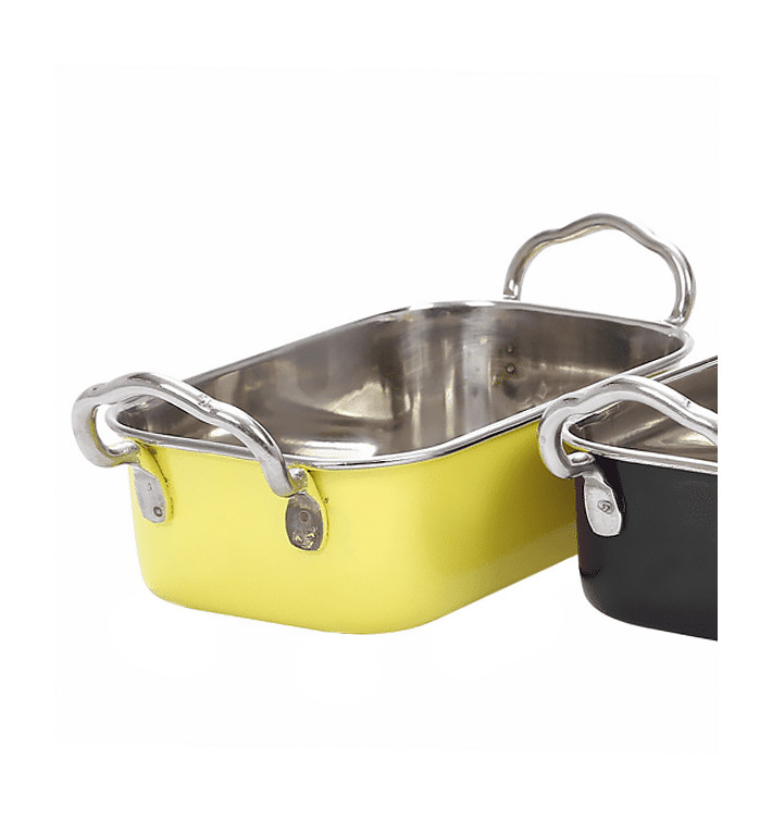 Mini Bac en Acier Inoxydable Jaune 14,5x9,5cm (1 Uté) Mini Bac en Acier Inoxydable Jaune 14,5x9,5cm (1 Uté)