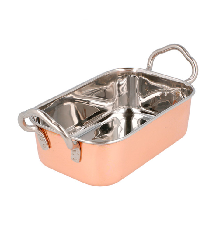 Mini Bac en Acier Inoxydable Cuivre 14,5x9,5cm (1 Uté) Mini Bac en Acier Inoxydable Cuivre 14,5x9,5cm (1 Uté)