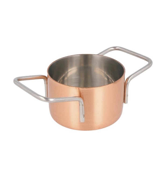 Mini Cocotte en Acier Inoxydable Cuivre Ø7x4,5cm (1 Uté) Mini Cocotte en Acier Inoxydable Cuivre Ø7x4,5cm (1 Uté)