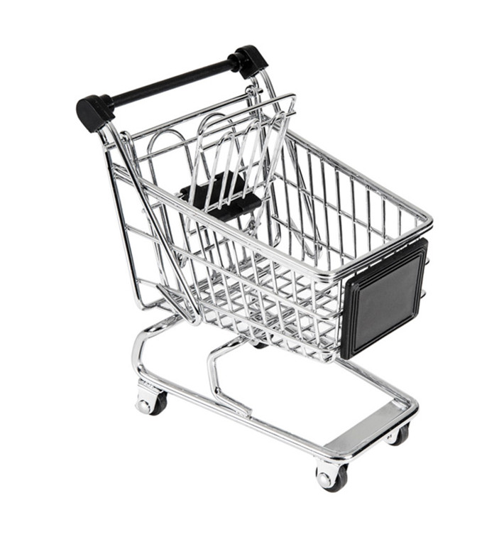 Mini Caddie de Supermarché Acier Inox. 13x13,5x9cm (6 Utés) Mini Caddie de Supermarché Acier Inox. 13x13,5x9cm (6 Utés)