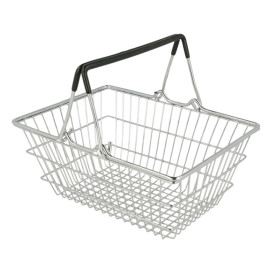 Mini Panier de Supermarché Acier Inox. 18,5x13,5x9cm(6 Utés)