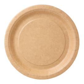 Assiette en Papier Biocoated Naturel Ø18cm (20 Utés)